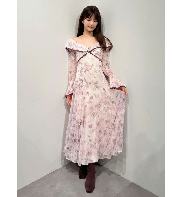 MERCURYDUO「アシメフラワープリントワンピース」|ワンピース|