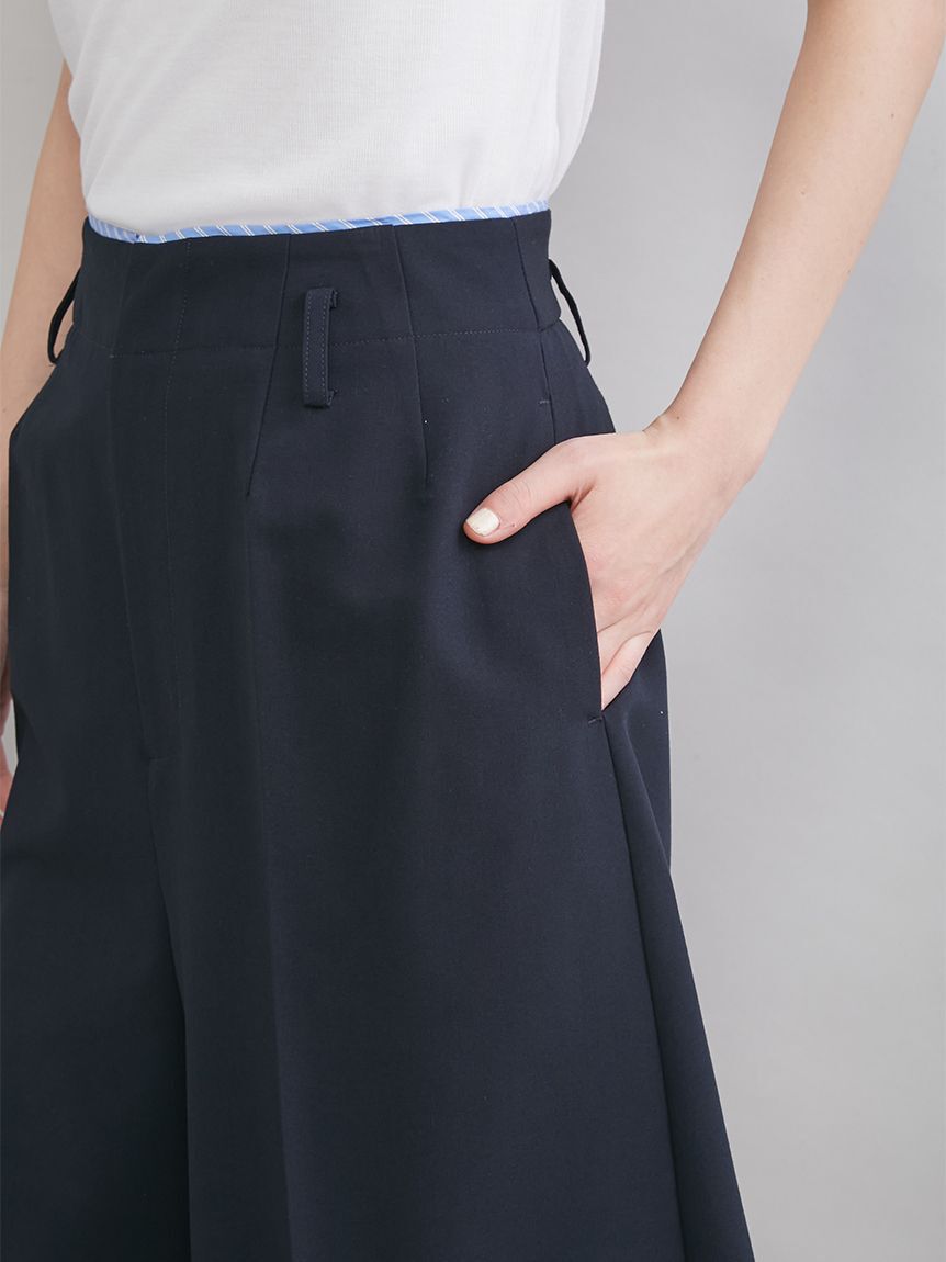 Mila Owen「トリミングハーフキュロットパンツ」|チノ|