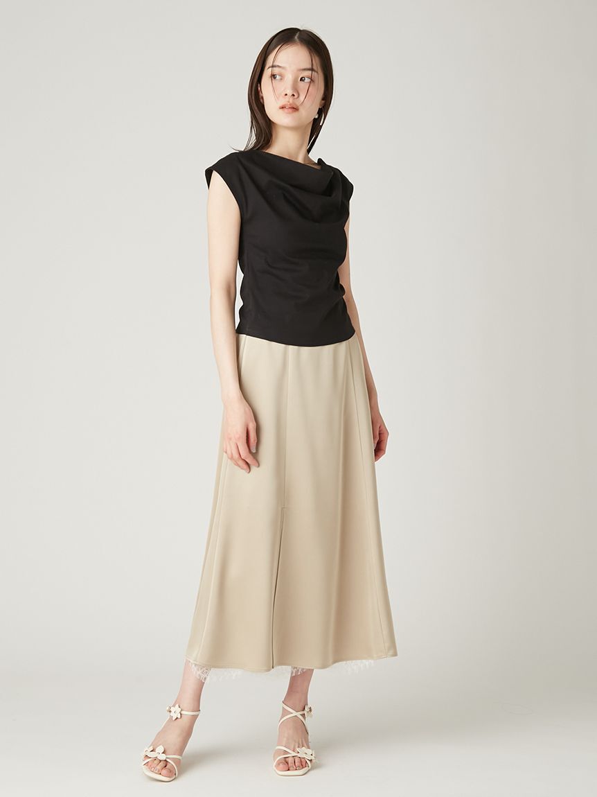 FRAY I.D「前後2wayチェーン付ドレープカットブラウス／ウォッシャブル・接触冷感」|Tシャツ・カットソー|