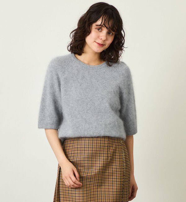 MACKINTOSH PHILOSOPHY「GREY LABEL ウールファーハーフスリーブニット」|ニット・セーター|グレー