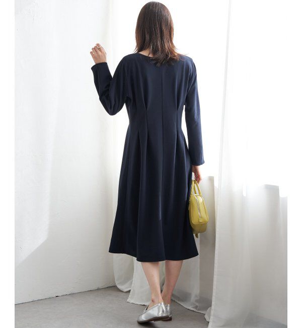 IKKA LOUNGE「カットジョーゼットタックワンピース」|ドレス|