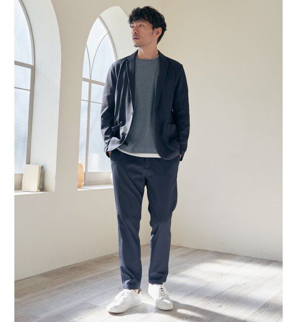ikka「【雑誌MonoMax5月号掲載】メランジワッフルポケ付きフェイクTシャツ」|Tシャツ・カットソー|