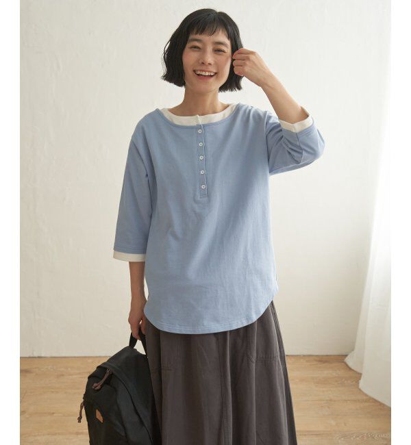 Lbc with Life「ヘンリーネックレイヤー7分袖Tシャツ」|その他|