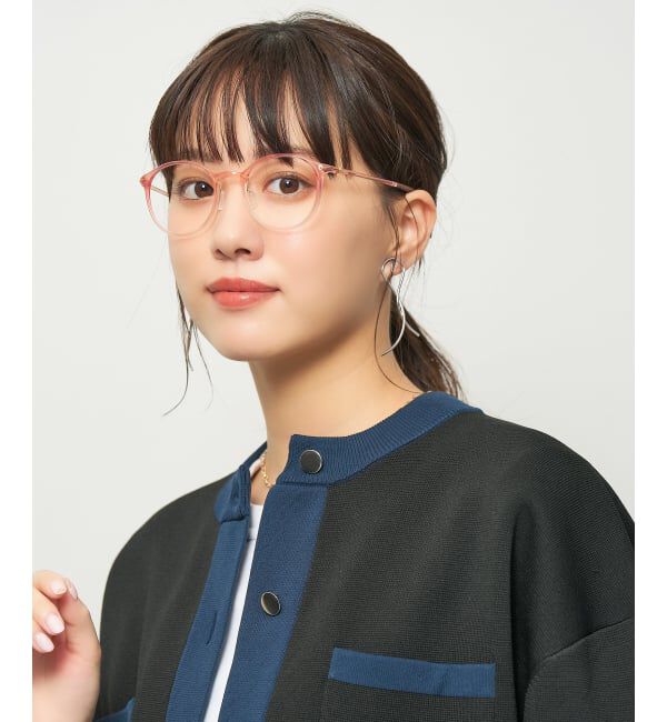  「ボストン型 メガネ｜中顔面短縮みえメガネ 軽量 大人可愛い おうちメガネ 伊達メガネ レンズ交換券付」|メガネ|