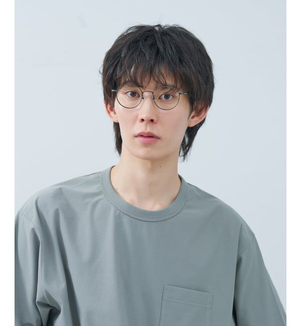  「ボストン型 メガネ | 中顔面短縮みえメガネ 丸型 チタン 軽量 メタル 伊達 Zoff レンズ交換券付」|メガネ|