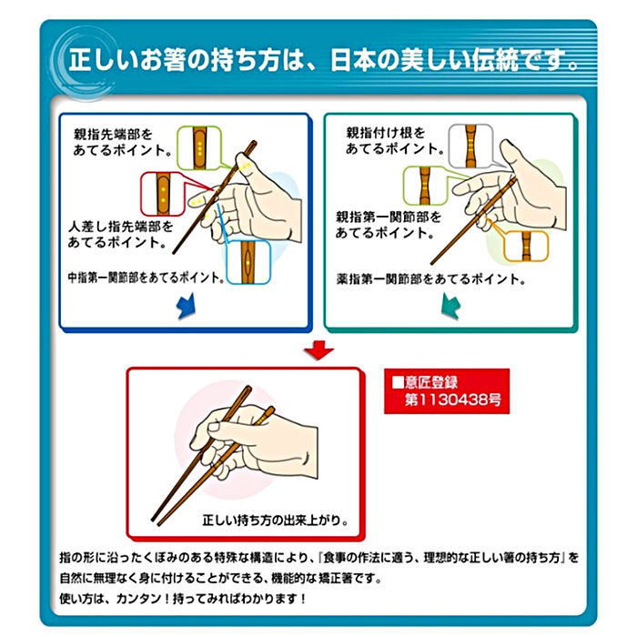 BACKYARD FAMILY「イシダ 矯正箸 通販 大人用 矯正 箸 大人 しつけ箸 日本製 右利き用 左利き用 おとな用」|食器・キッチングッズ|