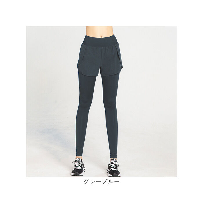 BACKYARD FAMILY「ショートパンツ付きレギンス ヨガ 通販 ヨガパンツ ヨガウェア フィットネスパンツ ハイウエスト」|レギンス・スパッツ|