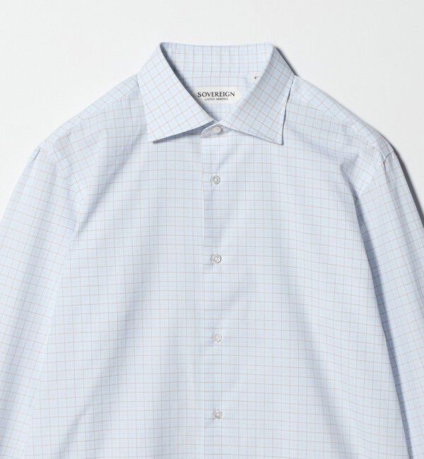 UNITED ARROWS「＜SOVEREIGN＞ GRANDI＆RUBINELLI グラフチェック ハンドライン ワイドカラーシャツ」|シャツ・ブラウス|