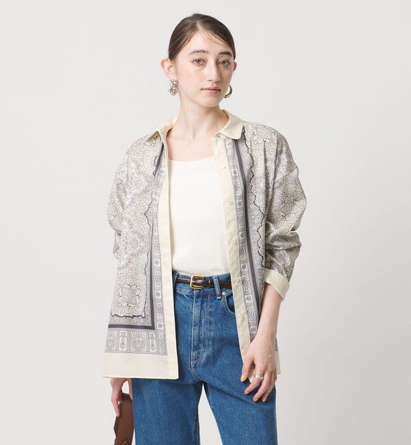 UNITED ARROWS「スカーフ プリント シャツ ‐ウォッシャブル‐」|シャツ・ブラウス|