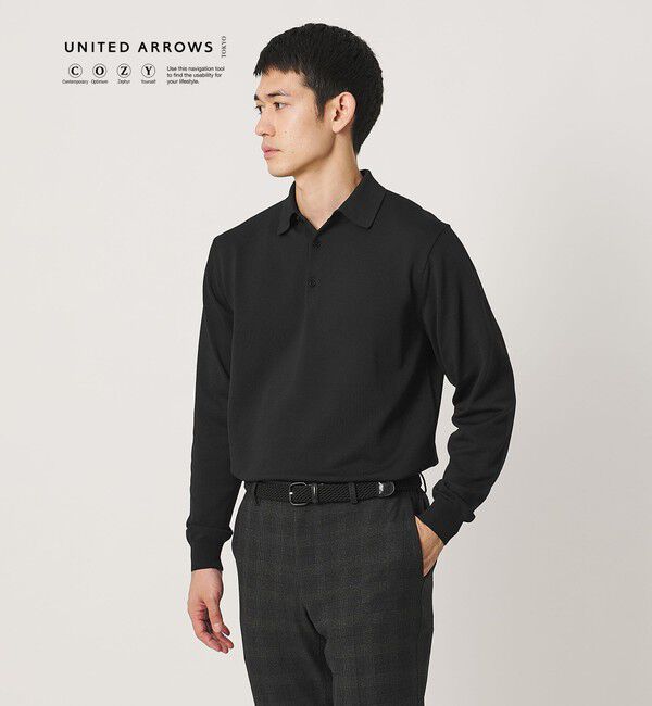 UNITED ARROWS「ニット ポロシャツ UA COZY ウォッシャブル」|ニット・セーター|BLACK