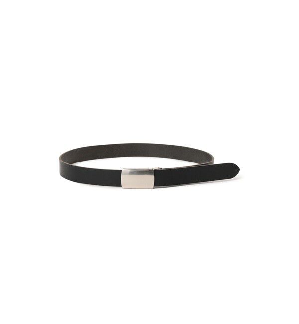 BEAMS「レザー スクエアバックル ベルト」|ベルト|BLACK