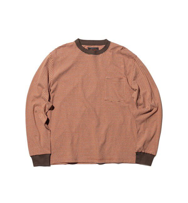 BEAMS PLUS「Pocket Tee Multi Stripe③」|Tシャツ・カットソー|ORANGE