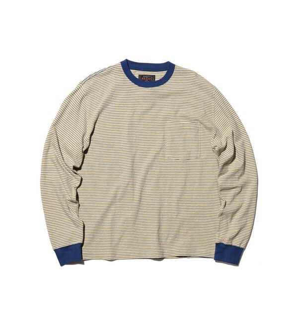 BEAMS PLUS「Pocket Tee Multi Stripe③」|Tシャツ・カットソー|YELLOW