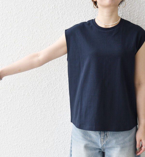SHIPS any「SHIPS any:〈洗濯機可能〉バック レース コンビ フレンチスリーブ プルオーバー」|Tシャツ・カットソー|