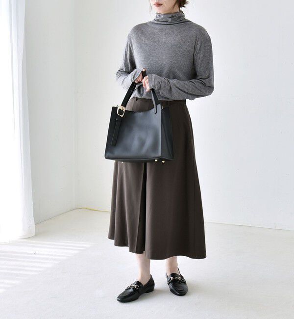 quaranciel「〈洗濯機可能〉ボックスプリーツ ワイド キュロット パンツ」|キュロット|