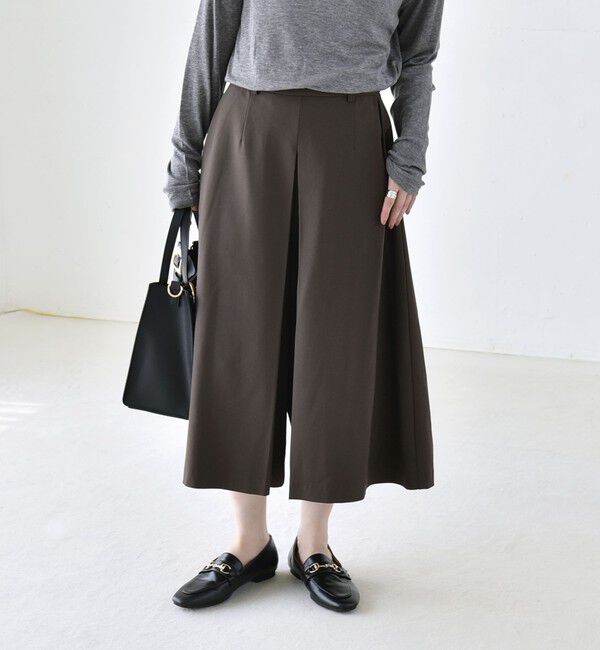 quaranciel「〈洗濯機可能〉ボックスプリーツ ワイド キュロット パンツ」|キュロット|