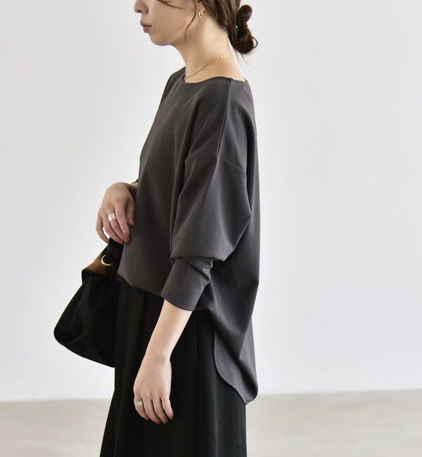 quaranciel「〈洗濯機可能〉カットジョーゼット ラウンドヘム ルーズ プルオーバー」|Tシャツ・カットソー|