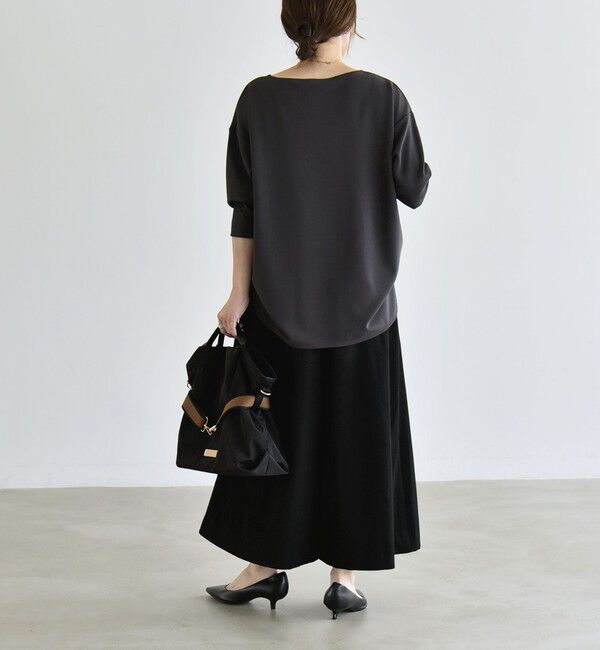 quaranciel「〈洗濯機可能〉カットジョーゼット ラウンドヘム ルーズ プルオーバー」|Tシャツ・カットソー|