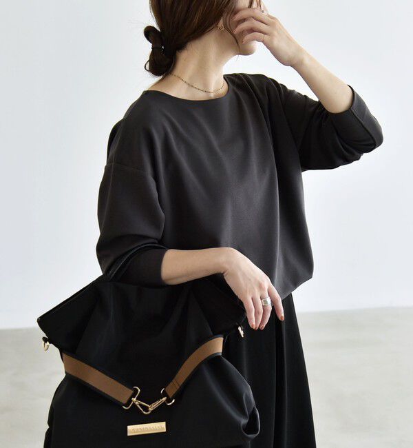 quaranciel「〈洗濯機可能〉カットジョーゼット ラウンドヘム ルーズ プルオーバー」|Tシャツ・カットソー|