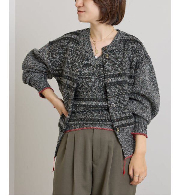 U by SPICK&SPAN「PROVOKE/プロヴォーク fair isle cocoon cardigan」|カーディガン|