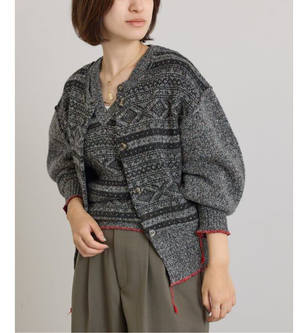 U by SPICK&SPAN「PROVOKE/プロヴォーク fair isle cocoon cardigan」|カーディガン|