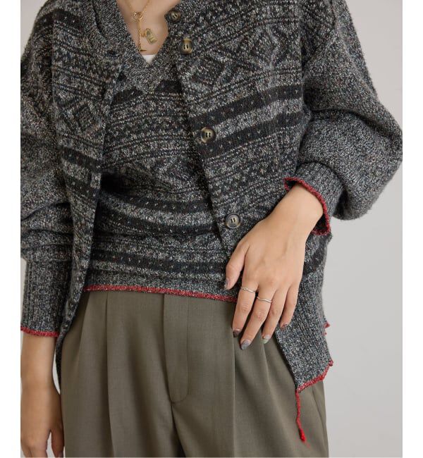 U by SPICK&SPAN「PROVOKE/プロヴォーク fair isle cocoon cardigan」|カーディガン|