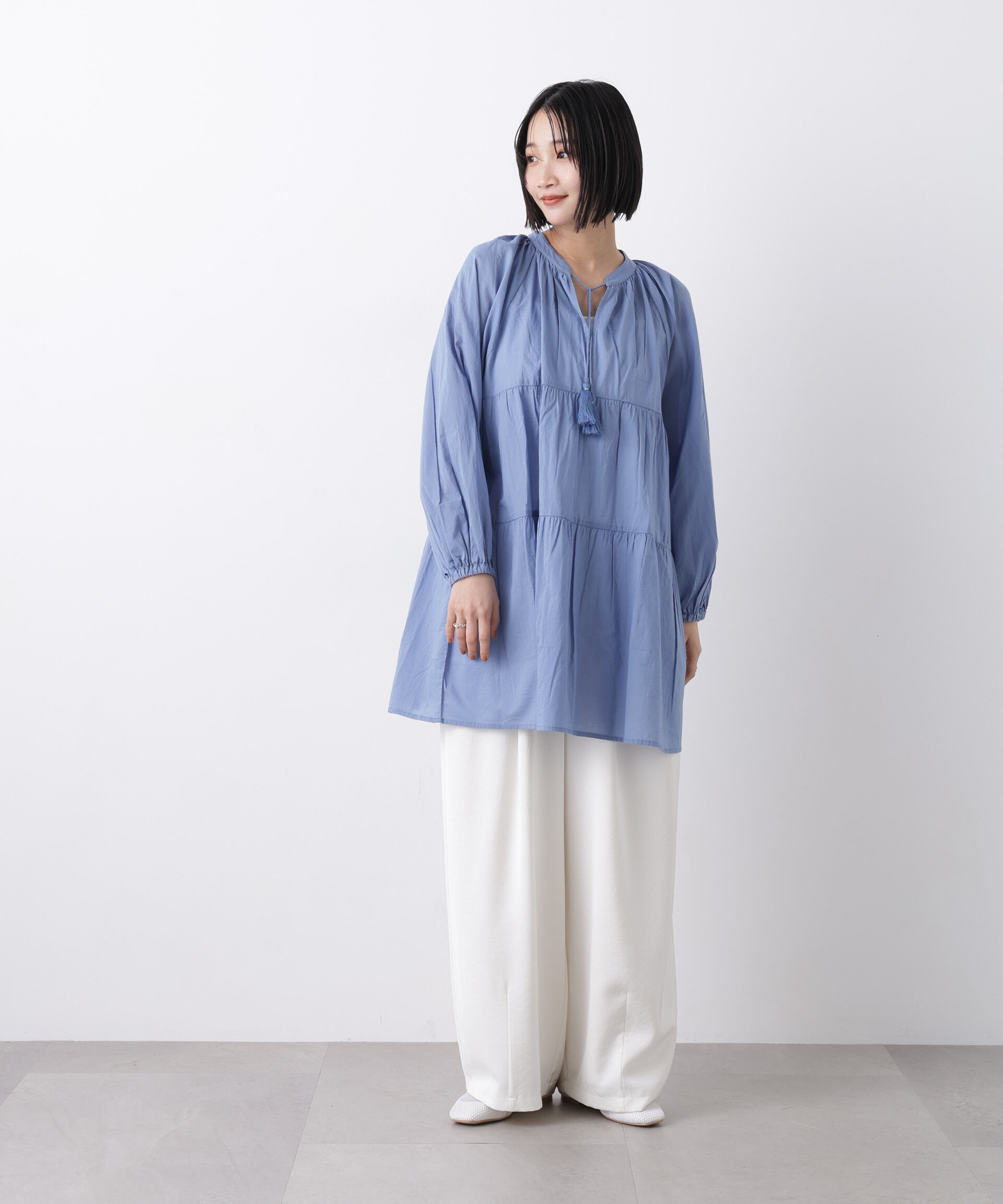 nano･universe「made in INDIA ティアードチュニックブラウス」|シャツ・ブラウス|