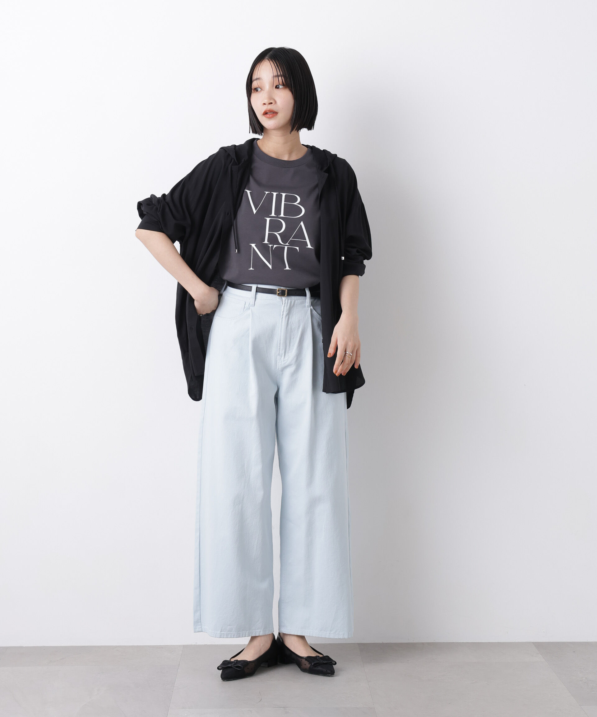 nano･universe「接触冷感&紫外線防止機能 ロゴプリントTシャツ」|Tシャツ・カットソー|