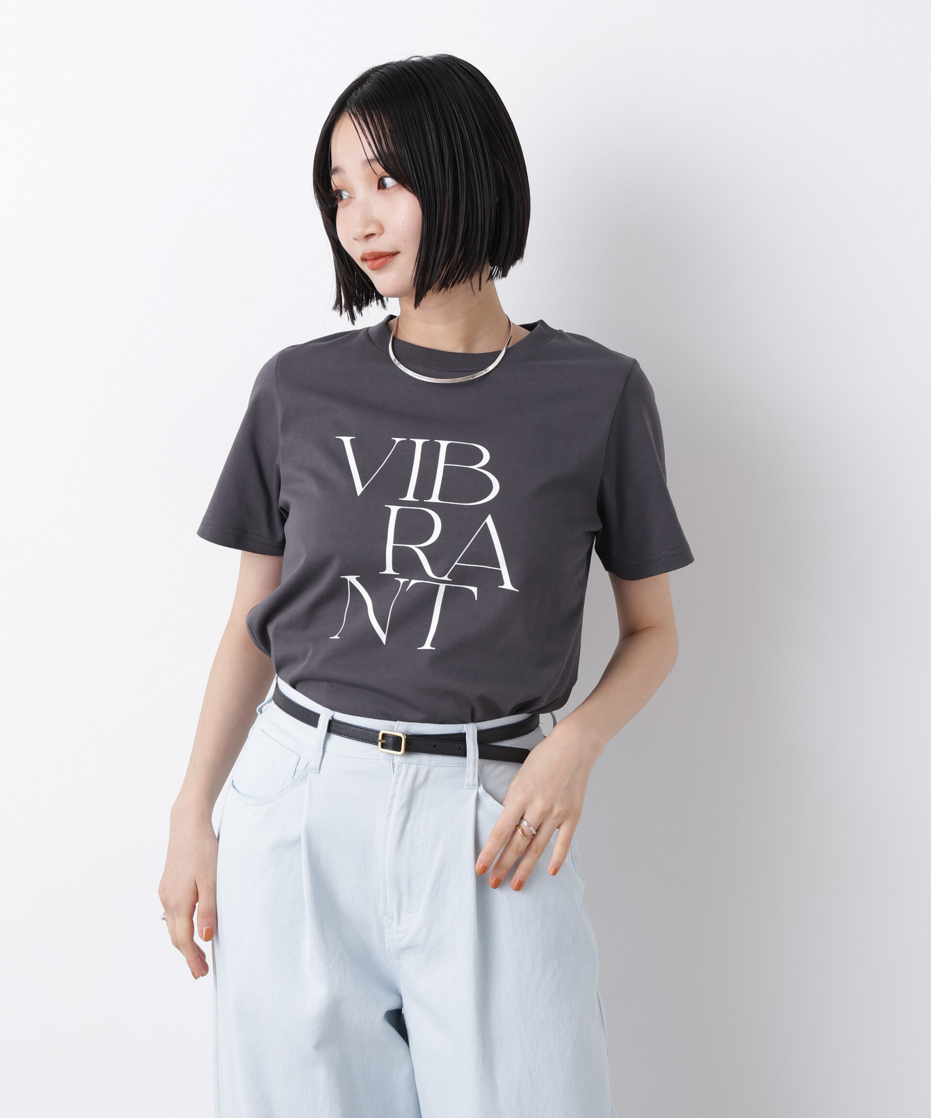 nano･universe「接触冷感&紫外線防止機能 ロゴプリントTシャツ」|Tシャツ・カットソー|