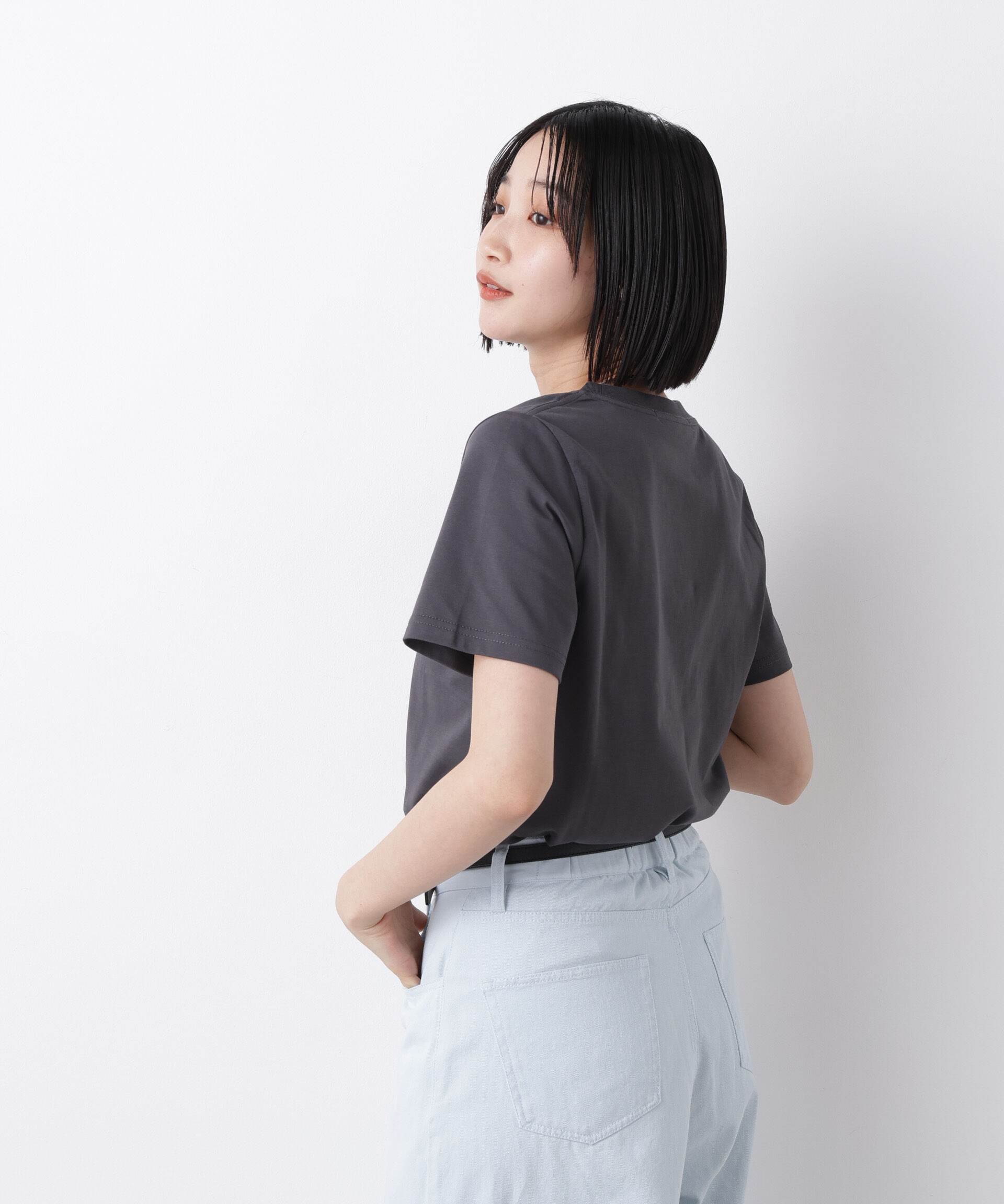 nano･universe「接触冷感&紫外線防止機能 ロゴプリントTシャツ」|Tシャツ・カットソー|