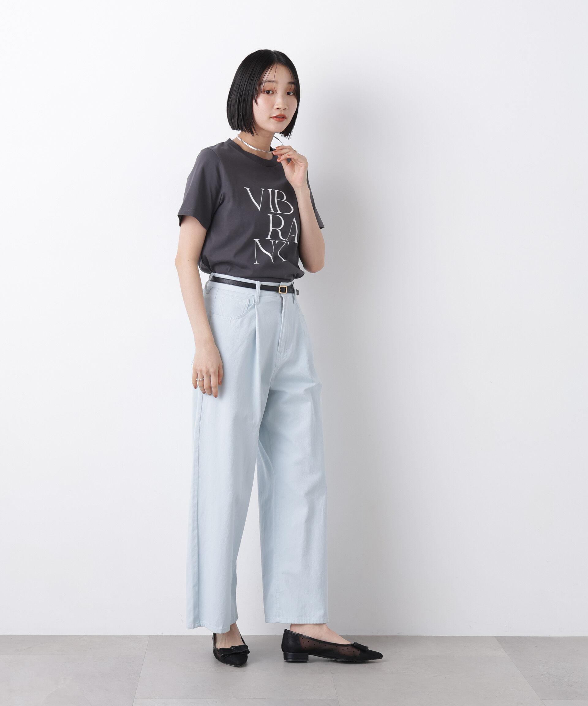 nano･universe「接触冷感&紫外線防止機能 ロゴプリントTシャツ」|Tシャツ・カットソー|