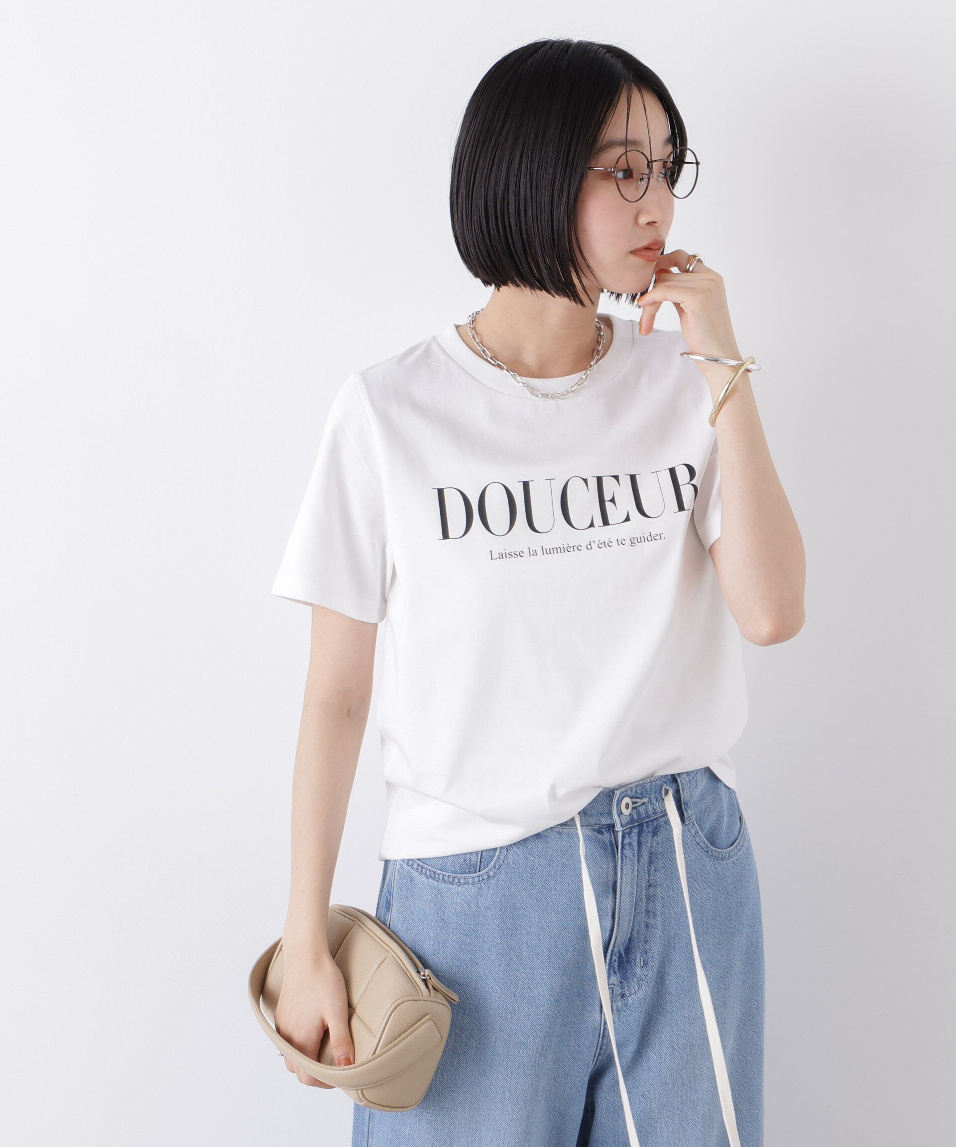 nano･universe「接触冷感&紫外線防止機能 ロゴプリントTシャツ」|Tシャツ・カットソー|