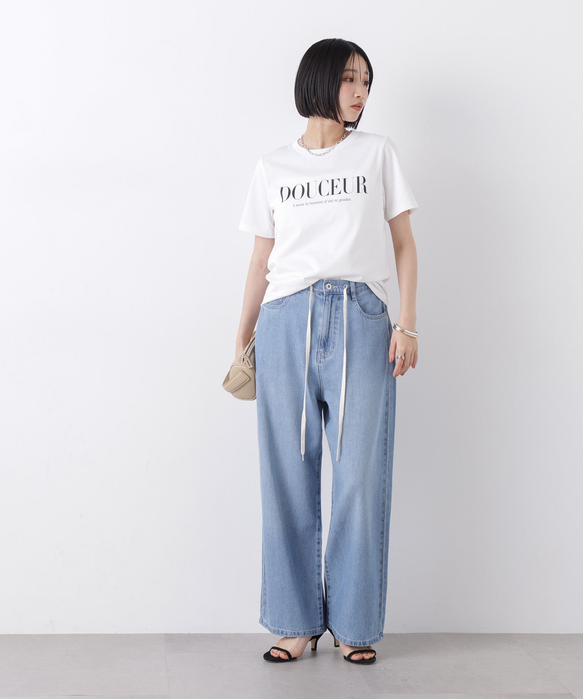 nano･universe「接触冷感&紫外線防止機能 ロゴプリントTシャツ」|Tシャツ・カットソー|