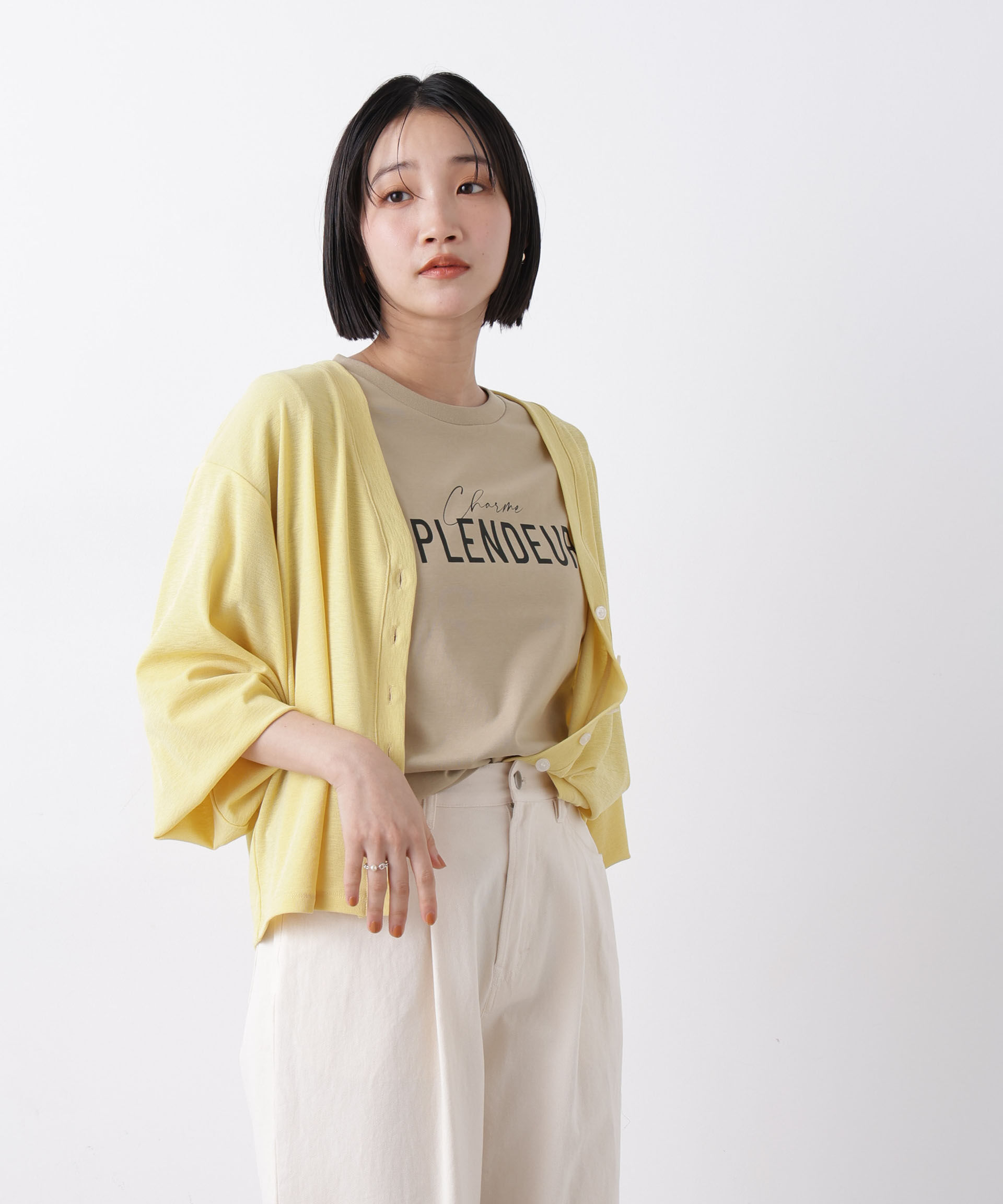 nano･universe「接触冷感&紫外線防止機能 ロゴプリントTシャツ」|Tシャツ・カットソー|