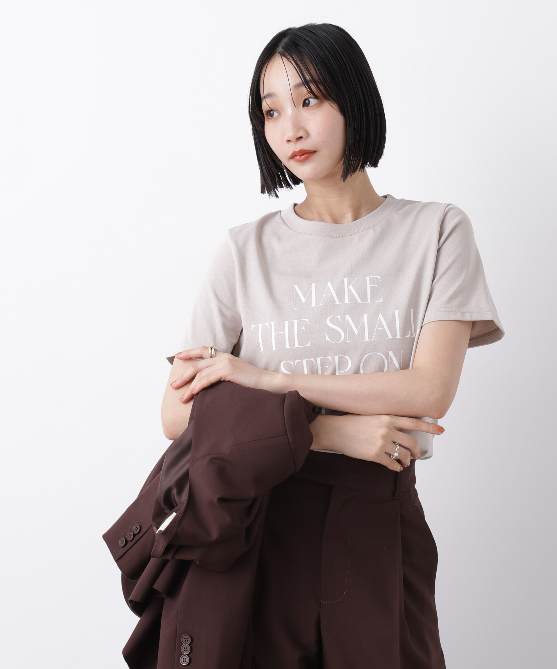 nano･universe「接触冷感&紫外線防止機能 ロゴプリントTシャツ」|Tシャツ・カットソー|