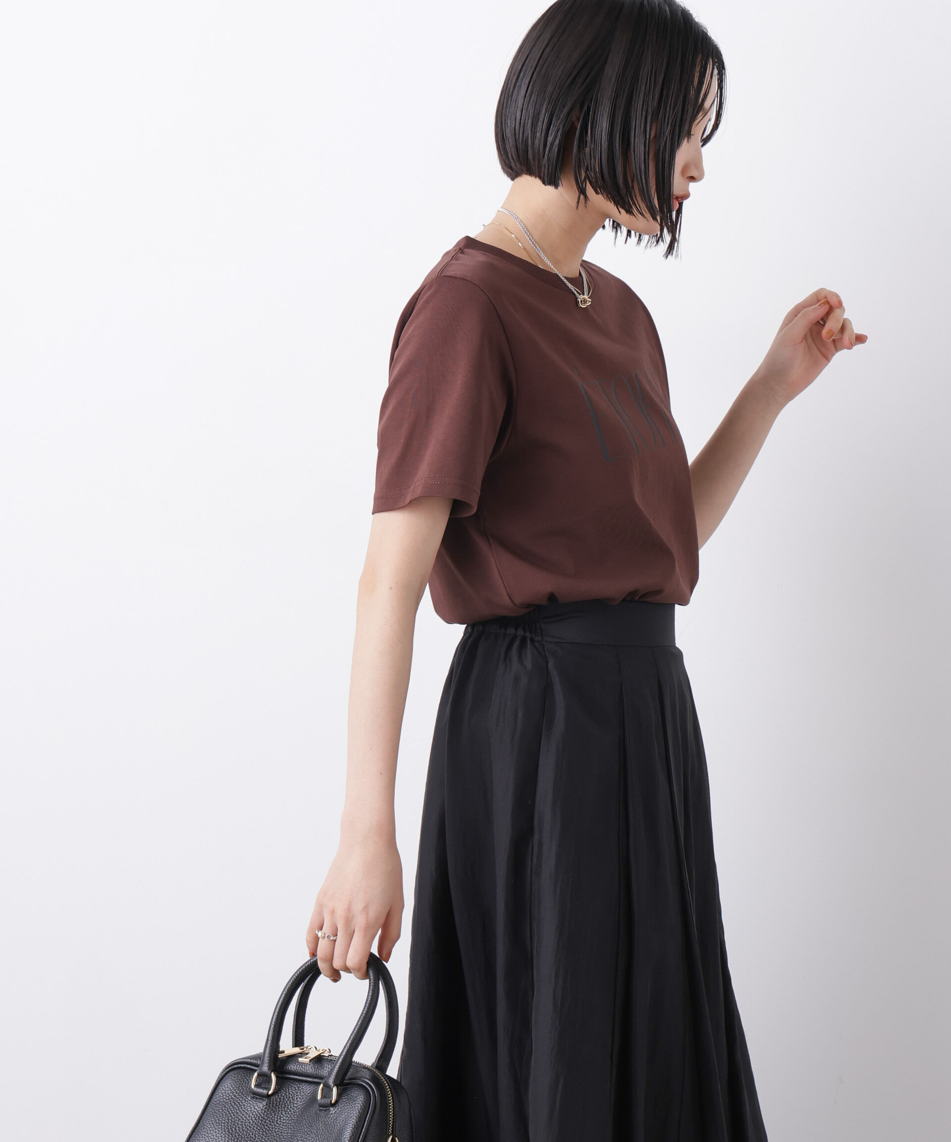 nano･universe「接触冷感&紫外線防止機能 ロゴプリントTシャツ」|Tシャツ・カットソー|