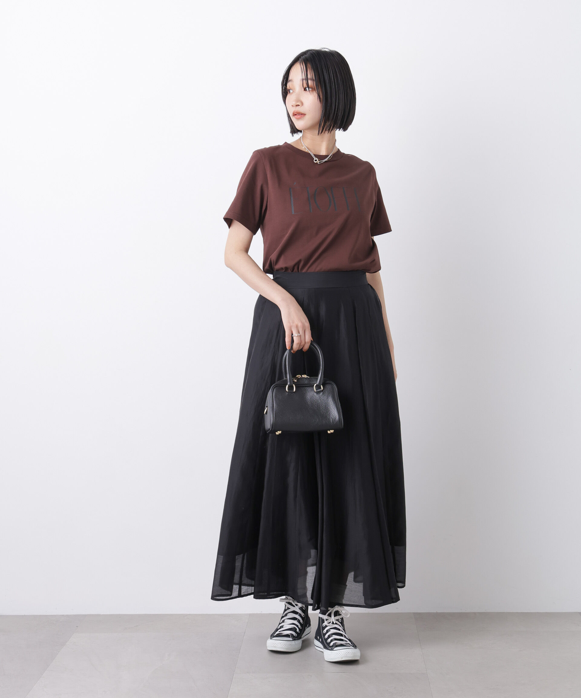 nano･universe「接触冷感&紫外線防止機能 ロゴプリントTシャツ」|Tシャツ・カットソー|