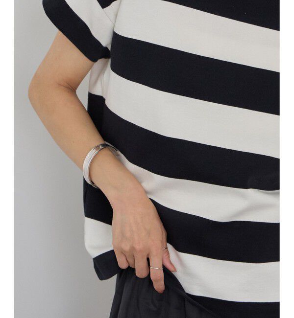 SALON adam et rope'「【WEB限定】フレンチスリーブポンチボーダーTシャツ」|Tシャツ・カットソー|