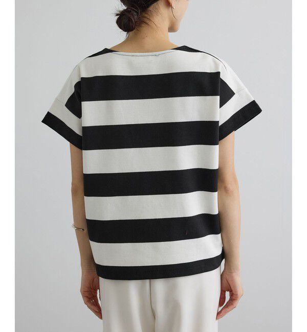 SALON adam et rope'「【WEB限定】フレンチスリーブポンチボーダーTシャツ」|Tシャツ・カットソー|