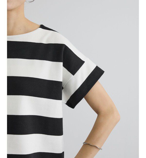 SALON adam et rope'「【WEB限定】フレンチスリーブポンチボーダーTシャツ」|Tシャツ・カットソー|