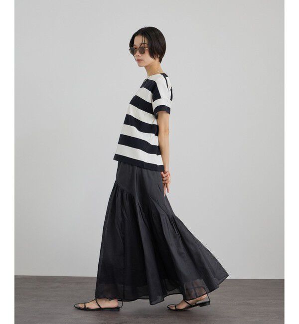 SALON adam et rope'「【WEB限定】フレンチスリーブポンチボーダーTシャツ」|Tシャツ・カットソー|
