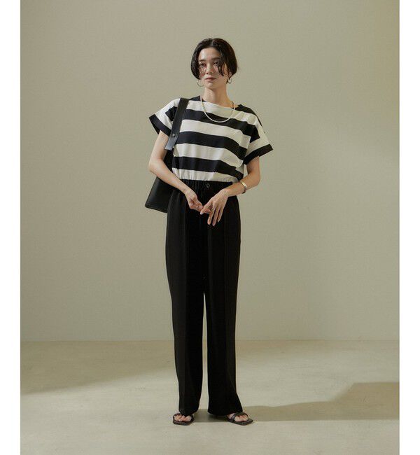 SALON adam et rope'「【WEB限定】フレンチスリーブポンチボーダーTシャツ」|Tシャツ・カットソー|
