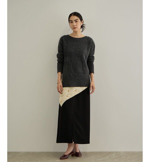SALON adam et rope'「【WEB限定】マットサテンセミフレアスカート / イージーケア・セットアップ対応」|スカート|