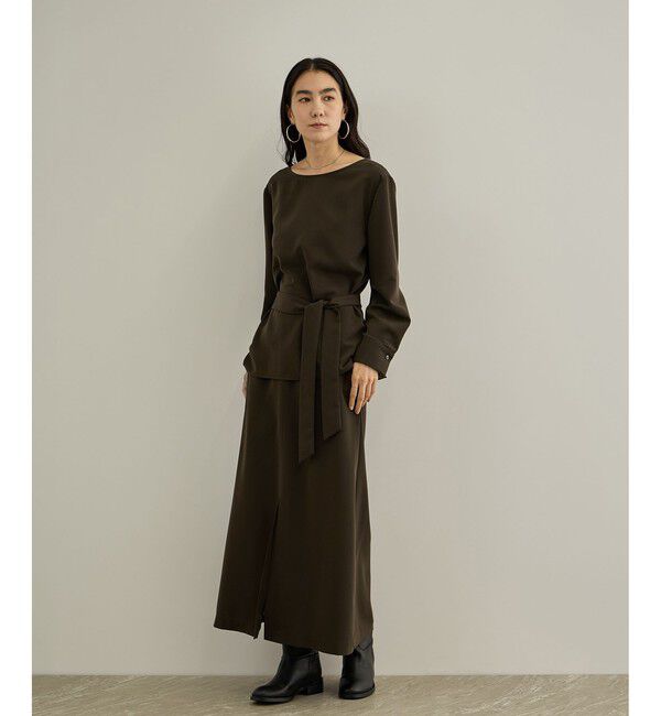 SALON adam et rope'「【WEB限定】マットサテンセミフレアスカート / イージーケア・セットアップ対応」|スカート|