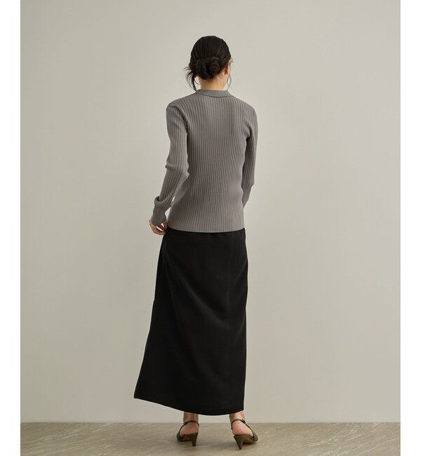 SALON adam et rope'「【WEB限定】マットサテンセミフレアスカート / イージーケア・セットアップ対応」|スカート|