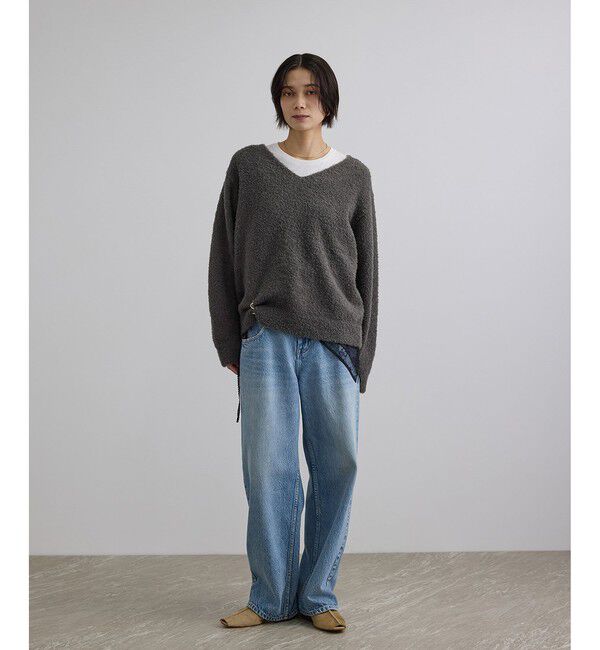 SALON adam et rope'「【WEB限定】ループヤーンVネックプルオーバー」|ニット・セーター|