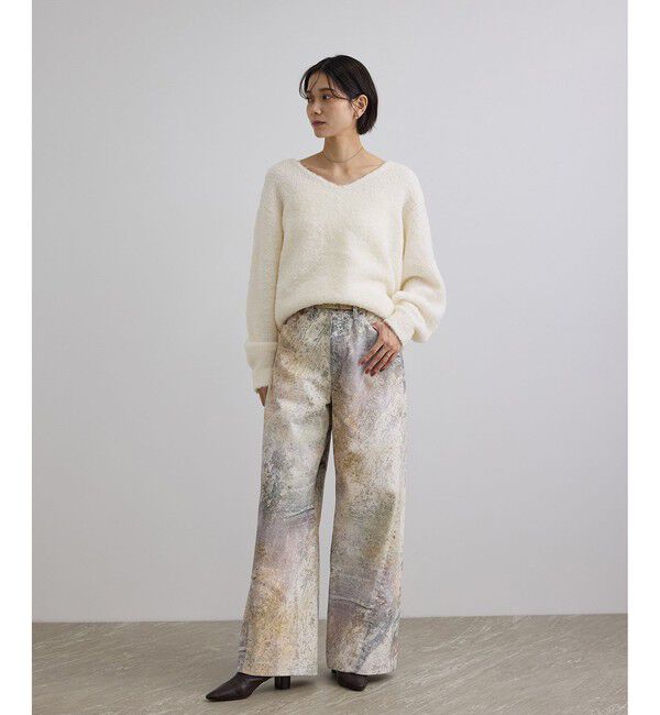 SALON adam et rope'「【WEB限定】ループヤーンVネックプルオーバー」|ニット・セーター|