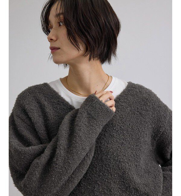 SALON adam et rope'「【WEB限定】ループヤーンVネックプルオーバー」|ニット・セーター|