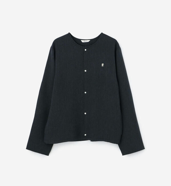 GYMPHLEX「Gymphlex | ウールライク カーディガンシャツ WOMEN」|シャツ・ブラウス|CHARCOAL