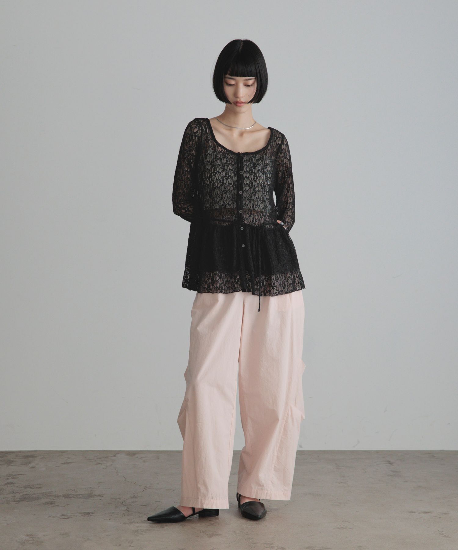 LOWRYS FARM「ドットレースチュールLS」|Tシャツ・カットソー|